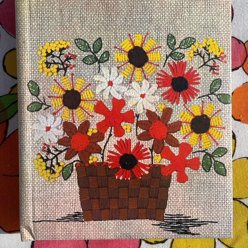 Vintage floral print photo albums